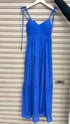 Summer Embroidered Patchwork Spaghetti Straps Flounce Long Dresses